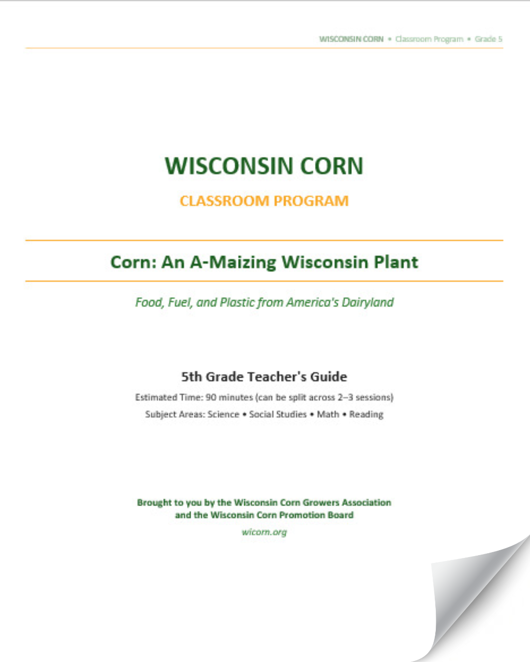 cover page of teacher's guide